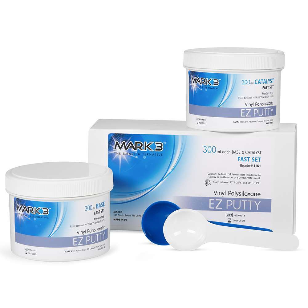 MARK3 EZ VPS putty fast set, 300 mL base and catalyst with scoops
