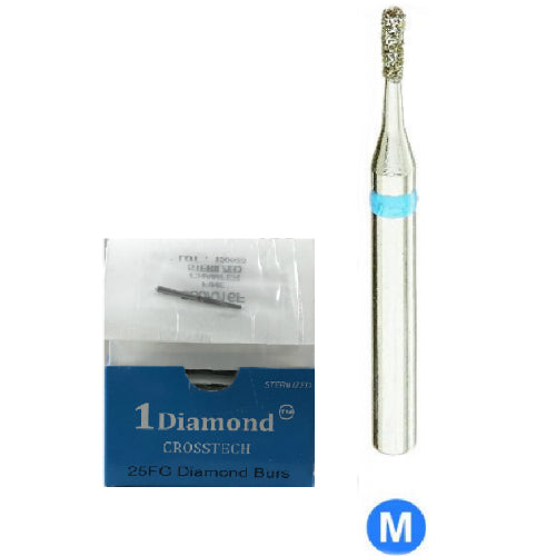Single-use pear diamond bur 830/008, medium grit, 25 per box (1Diamond Crosstech)