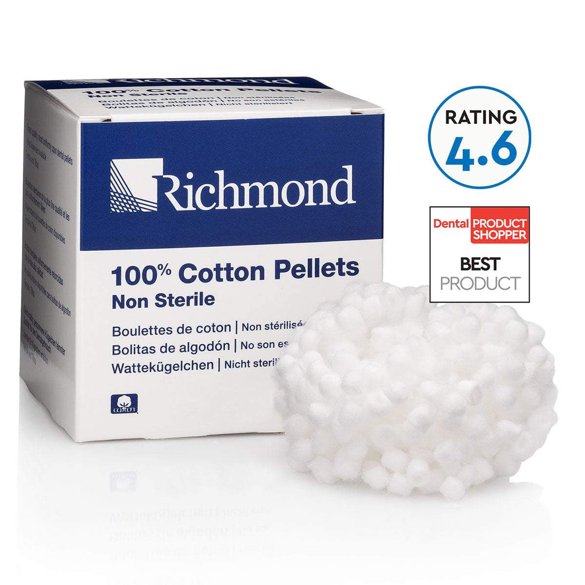 Richmond 100% cotton pellets non-sterile box with pellets