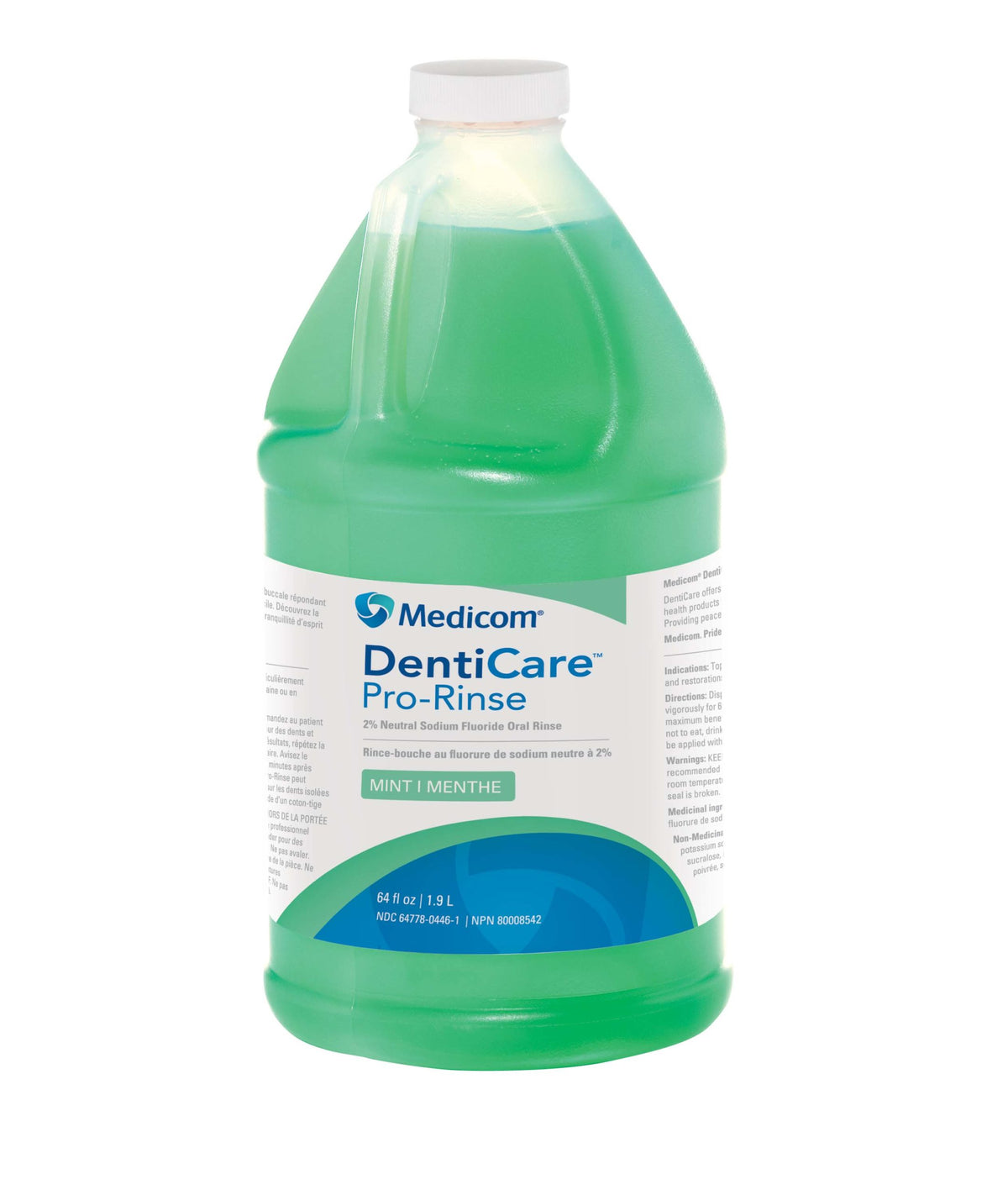 DentiCare Pro-Rinse 2% neutral sodium fluoride rinse, mint, 1.9 L bottle