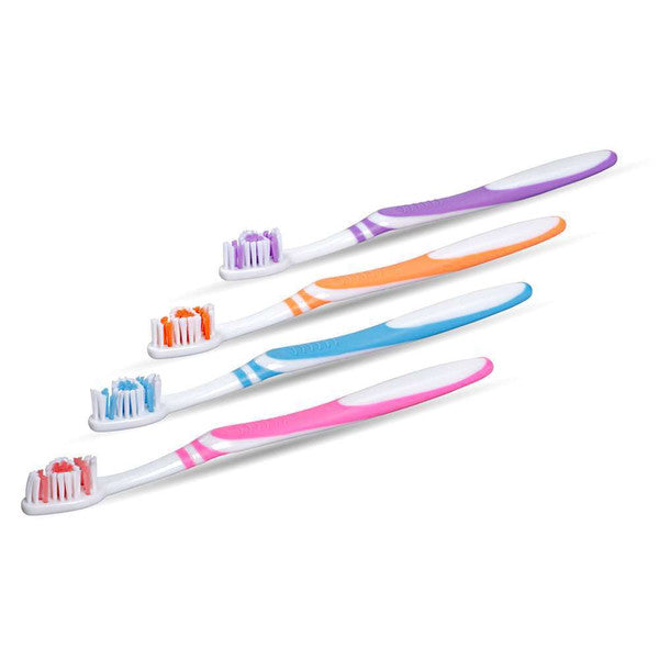 Premium adult toothbrushes in assorted colours