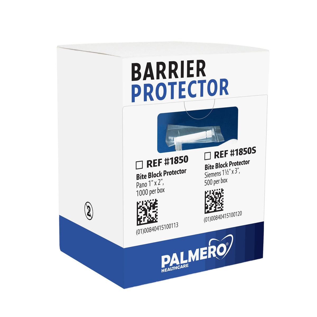 Close-up of Palmero clear bite block protectors