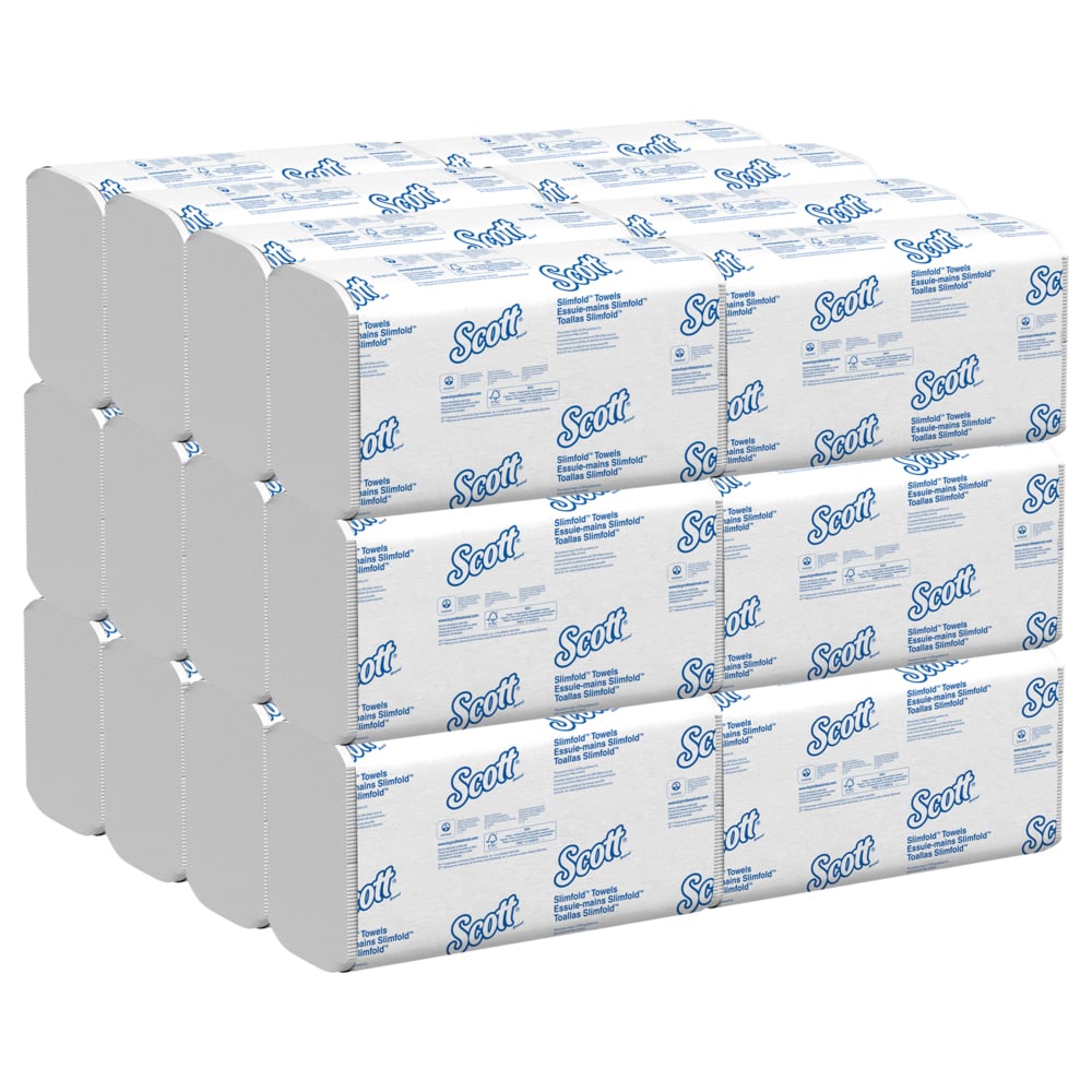 Stack of Scott Pro Slimfold paper towel packs