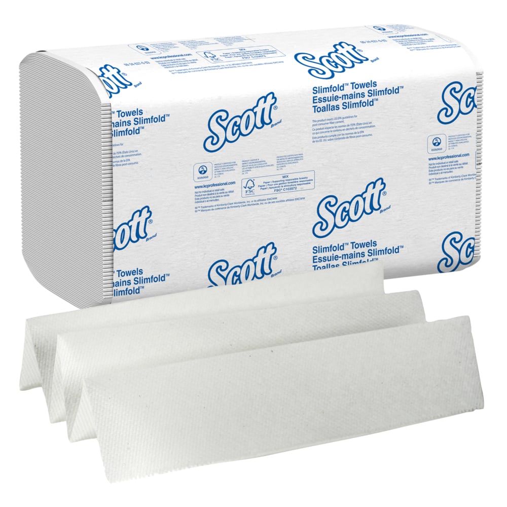 Scott Pro Slimfold paper towel pack with folded sheets