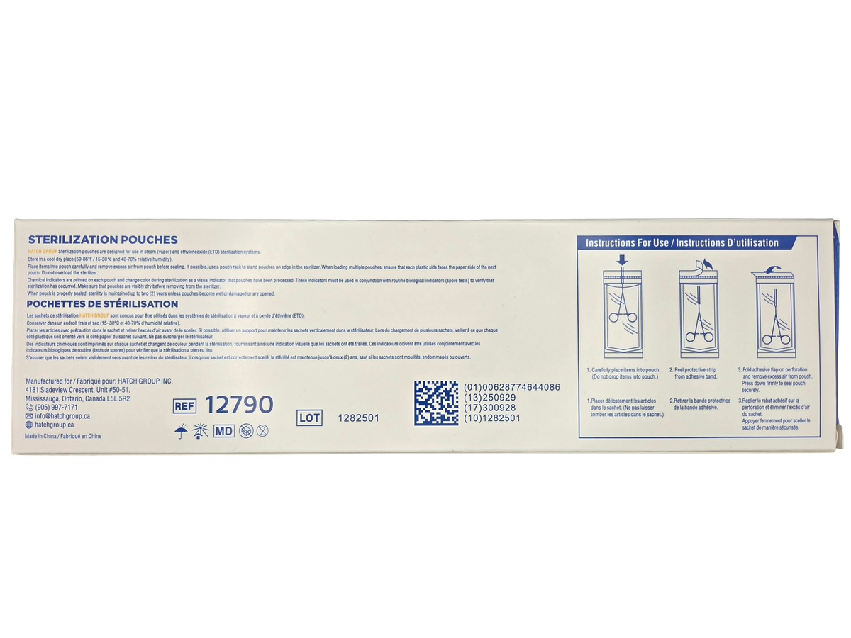Hatch Sterilization Pouches 2.75" x 9" - 200/box, view 2
