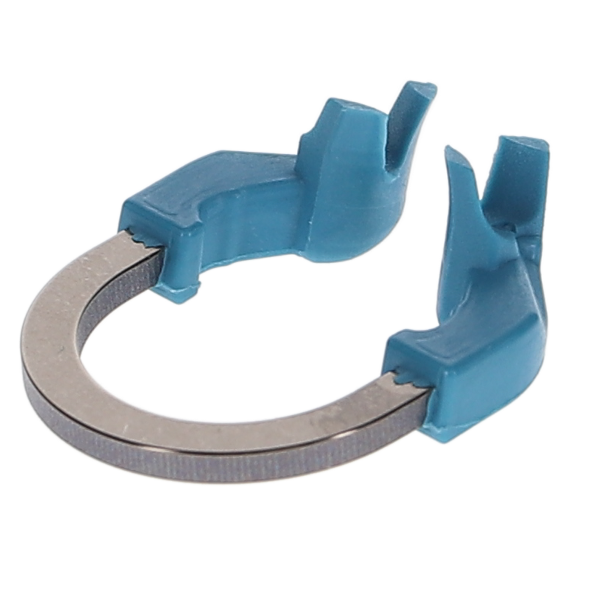 Medium blue sectional matrix separating ring with metal band