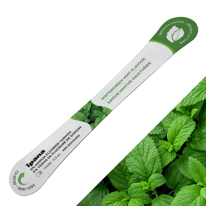 ipana 5% Sodium Fluoride Varnish - 50 Pack, Wintergreen Mint - 50 x 0.3 mL single doses per box