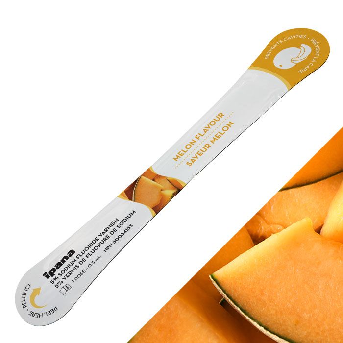 ipana 5% Sodium Fluoride Varnish - 50 Pack, Melon - 50 x 0.3 mL single doses per box