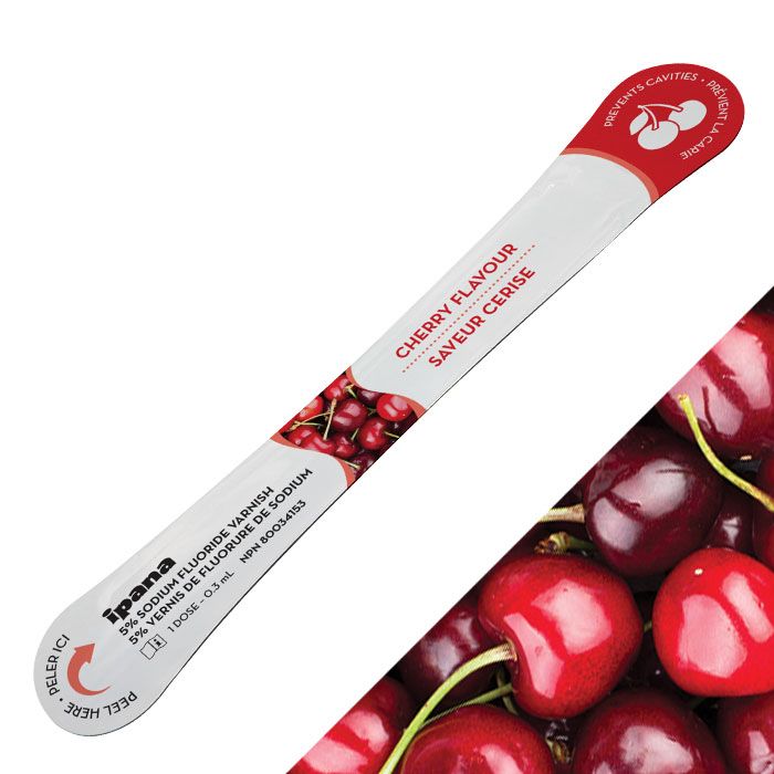 ipana 5% Sodium Fluoride Varnish - 50 Pack, Cherry - 50 x 0.3 mL single doses per box