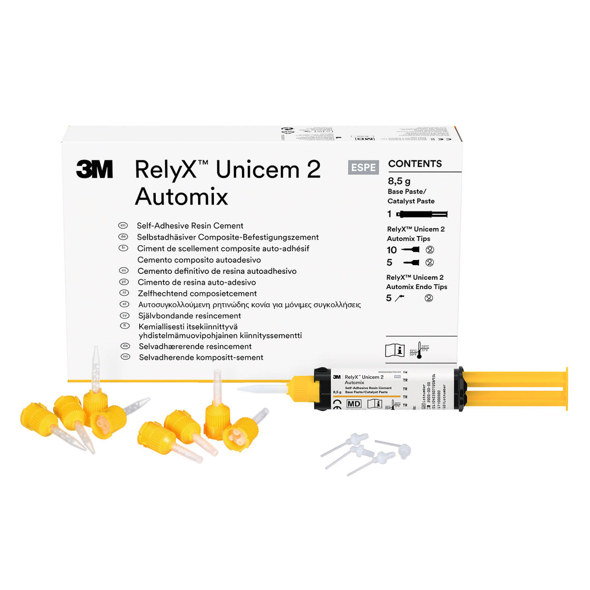 RelyX Unicem 2 Automix refill box, syringe and mixing tips