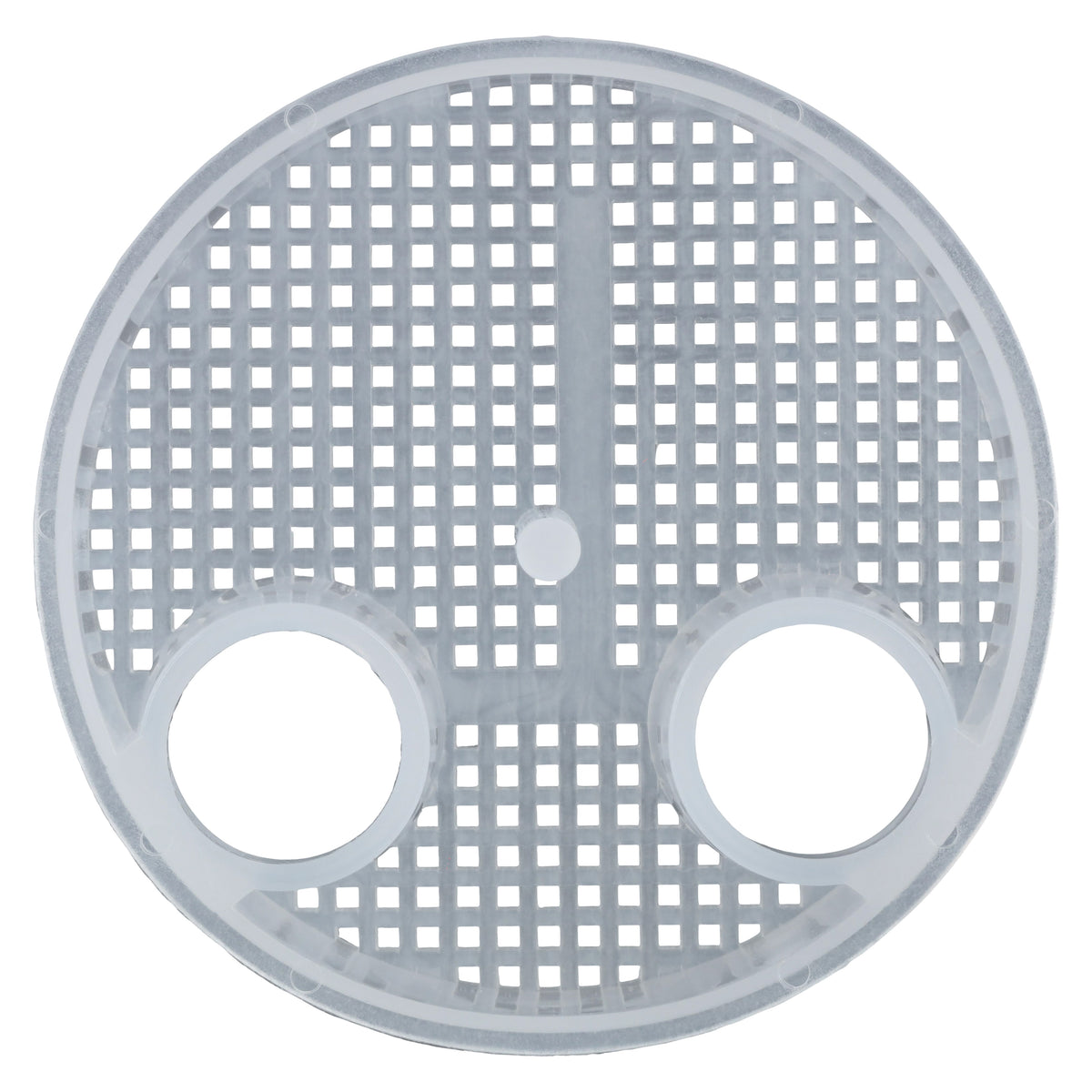 Top view of a disposable evacuation trap number 5503 showing the screen and two openings