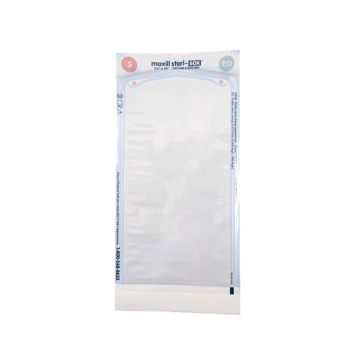 maxill steri-sox Self Sealing Sterilization Pouches - 200 per box, 5.25 in x 10 in (200 per box)