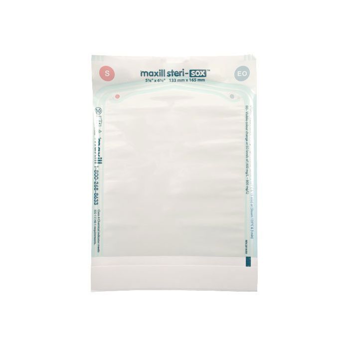 maxill steri-sox Self Sealing Sterilization Pouches - 200 per box, 5.25 in x 6.5 in (200 per box)