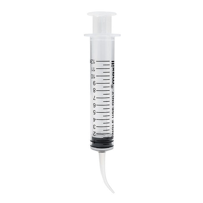 maxill #412 Curved Tip Utility Syringe - 12 cc, 50 syringes per box