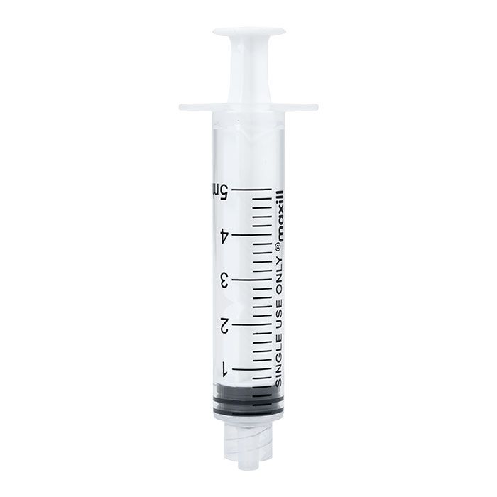 EZEE ID Luer Lock Coloured Syringes - 5 mL, 5 mL White (50 syringes per box)