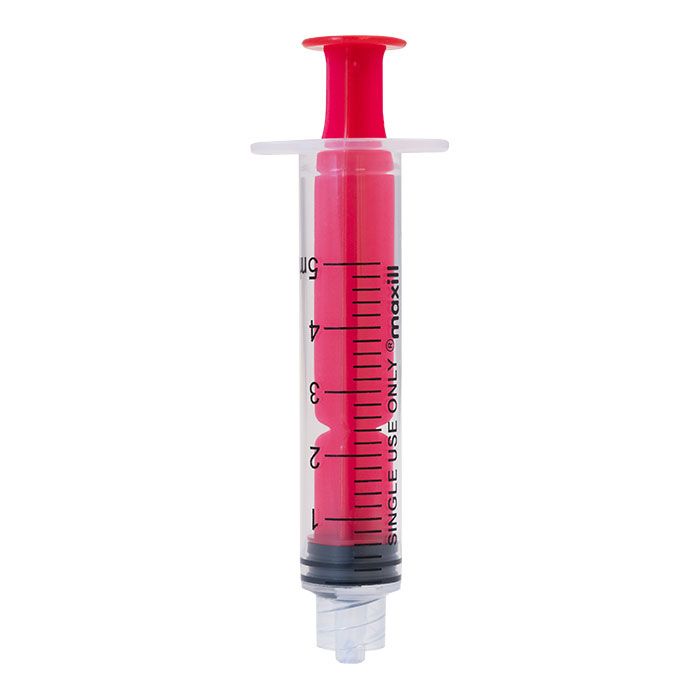 EZEE ID Luer Lock Coloured Syringes - 5 mL, 5 mL Red (50 syringes per box)