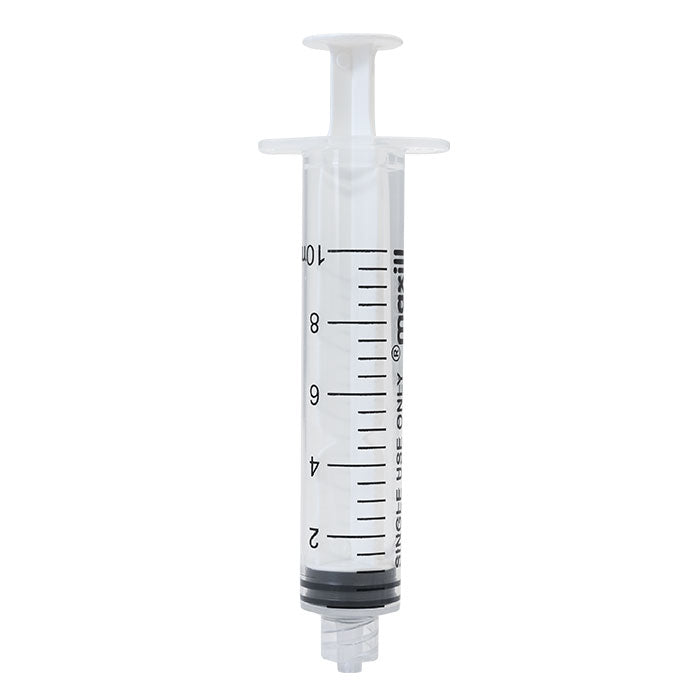 maxill EZEE ID 10 mL Luer lock syringe, white