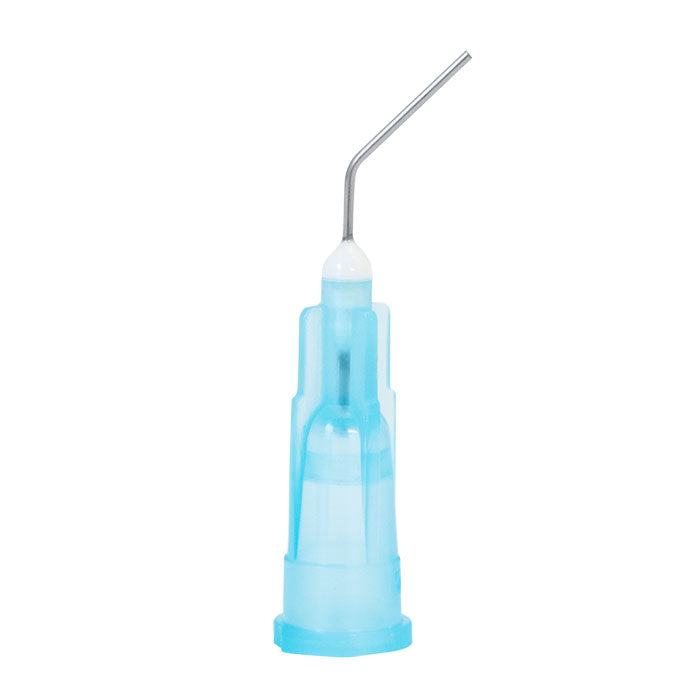 maxill Luer Lock PreBent Dispensing Tips, 25 Gauge Blue (100 tips per bag)