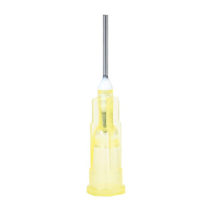 Luer Lock Bendable Dispensing Tips, 20 Gauge Yellow (100 tips per bag)