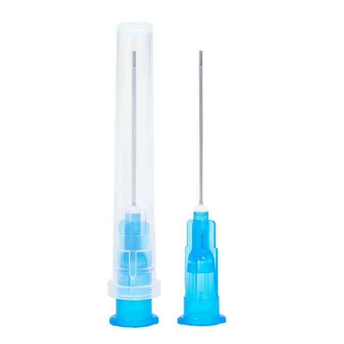 Luer Lock Straight with Slotted End Irrigating Tips, 23 Gauge Blue (100 tips per bag)