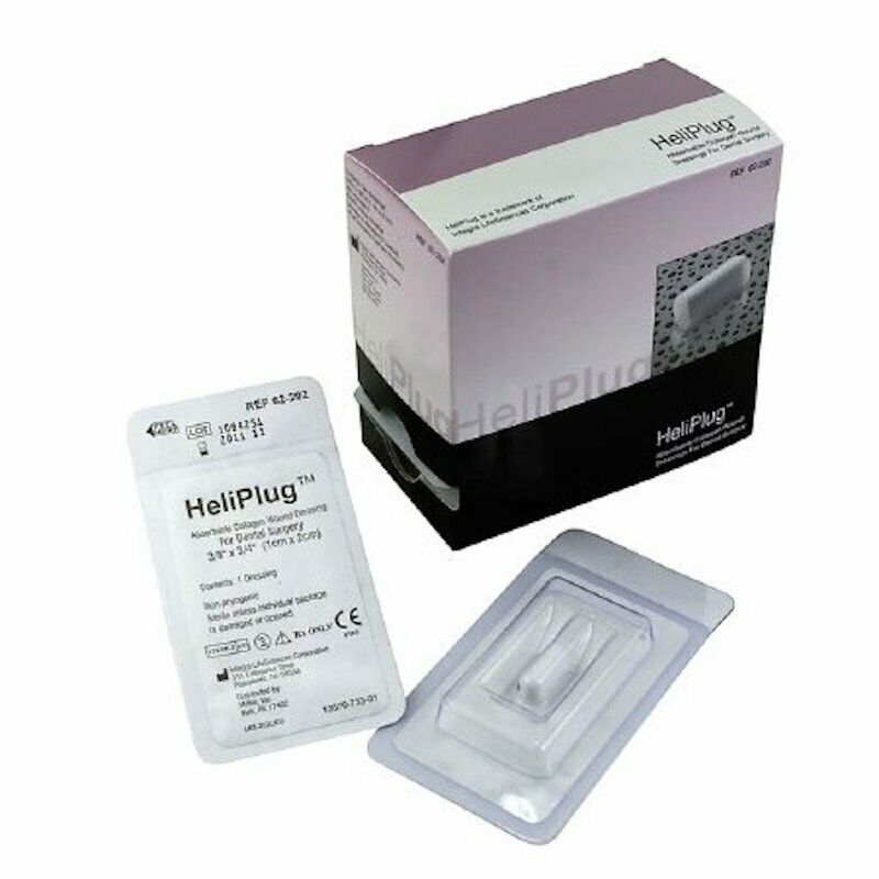 Miltex HeliPlug absorbable collagen wound dressing, box of 10