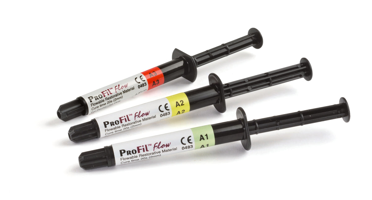 Silmet ProFil Flow syringes in shades A1, A2 and A3