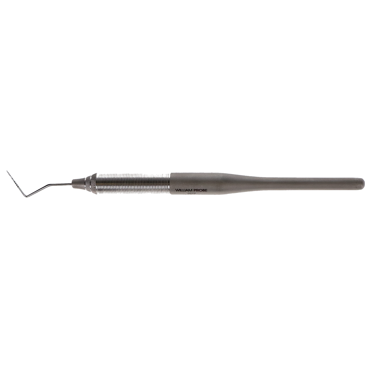 Williams single-ended periodontal probe with standard handle, side view