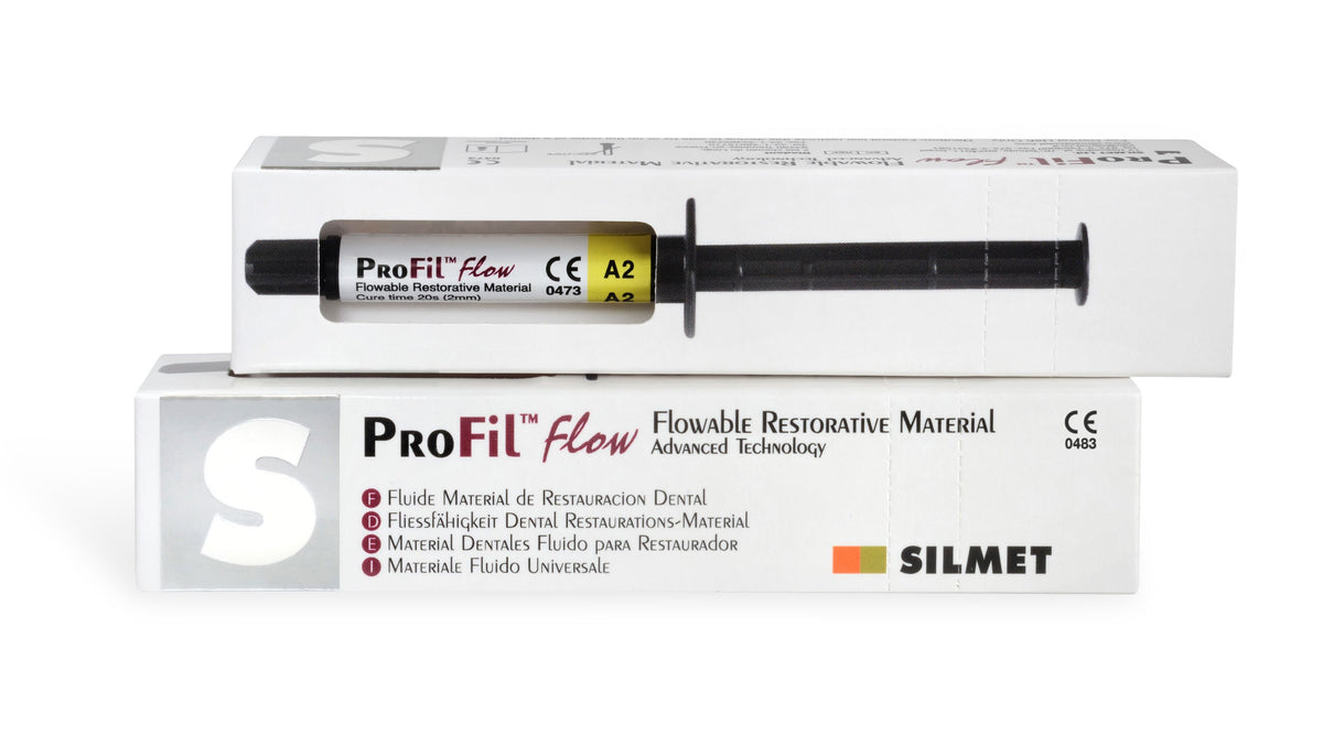 Silmet ProFil Flow syringe and carton, shade A2