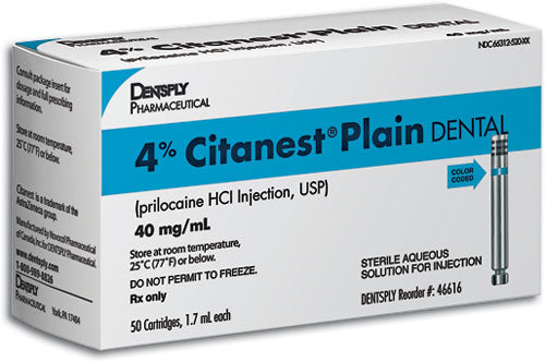 4% Citanest Plain Dental prilocaine carton, 50 cartridges