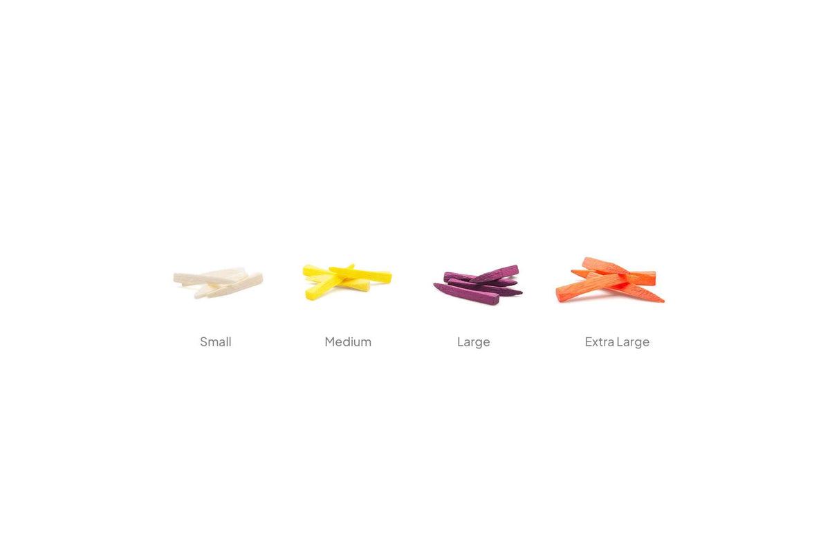 Anatomical Wizard Wedges colour-coded sizes: Small, Medium, Large, Extra Large