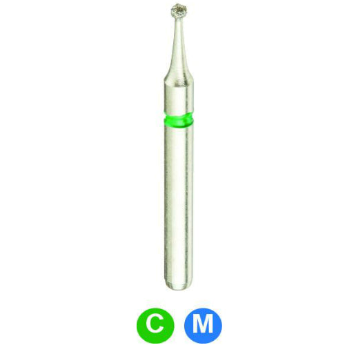 Round diamond bur FG 801/008 with grit colour chips