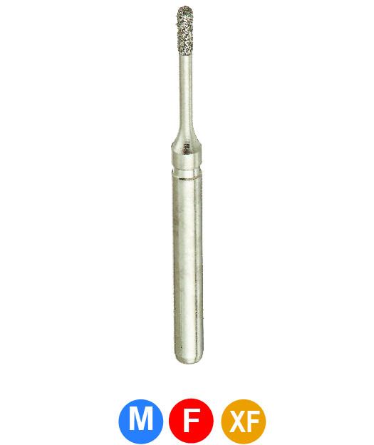 Round end cylinder diamond bur FG 838M/007 with grit colour chips
