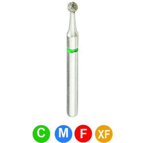 Crosstech round diamond bur 801/014 with grit colour key
