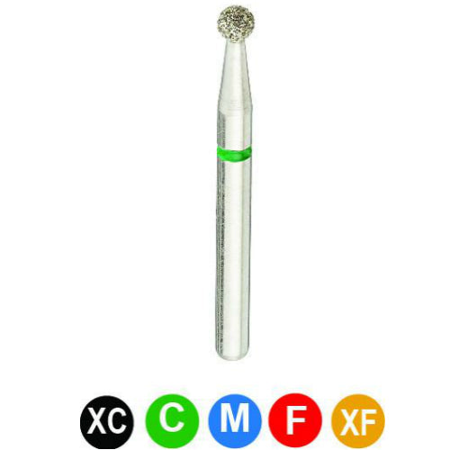 Crosstech round diamond bur 801/016 with grit colour key