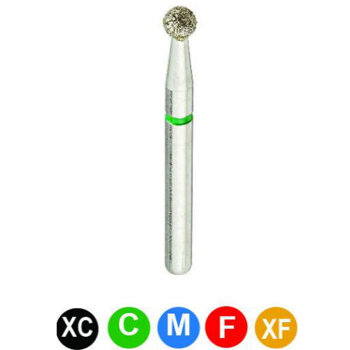 Crosstech round diamond bur 801/018 with grit colour key