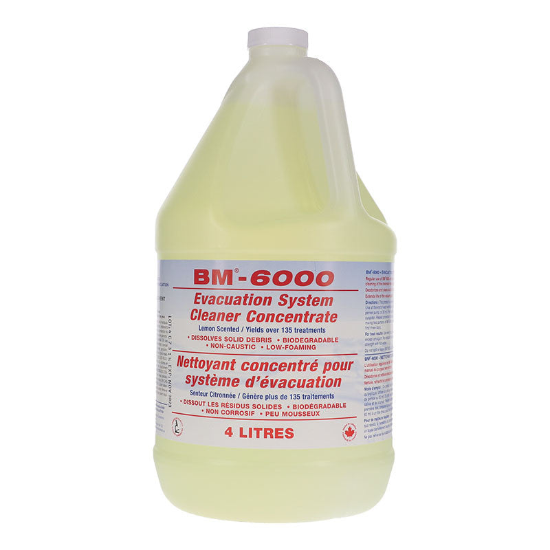 BM-6000 evacuation system cleaner concentrate 4 L bottle, front label