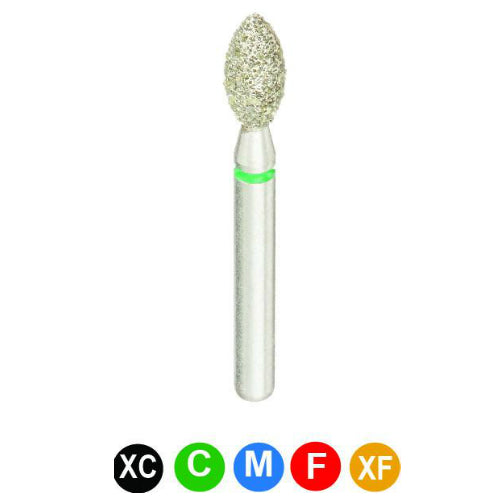 Crosstech football diamond bur 368/023 with grit colour key