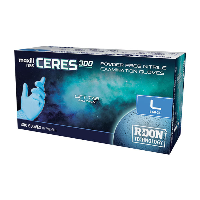 maxill nes CERES 300 Powder Free Nitrile, 300 gloves per box - Large