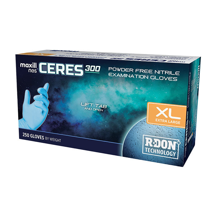 maxill nes CERES 300 Powder Free Nitrile, 250 gloves per box - Extra Large