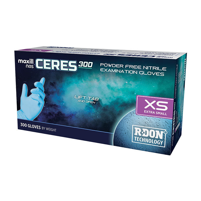 maxill nes CERES 300 Powder Free Nitrile, 300 gloves per box - Extra Small