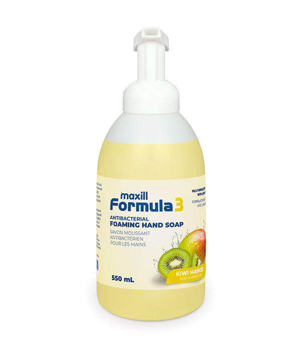 maxill Formula 3 Antibacterial Foaming Hand Soap, 550 mL Kiwi Mango Scented