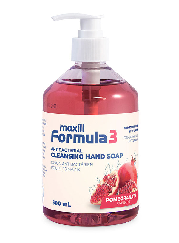 maxill Formula 3 Antibacterial Hand Soap, 500 mL Pomegranate Scent