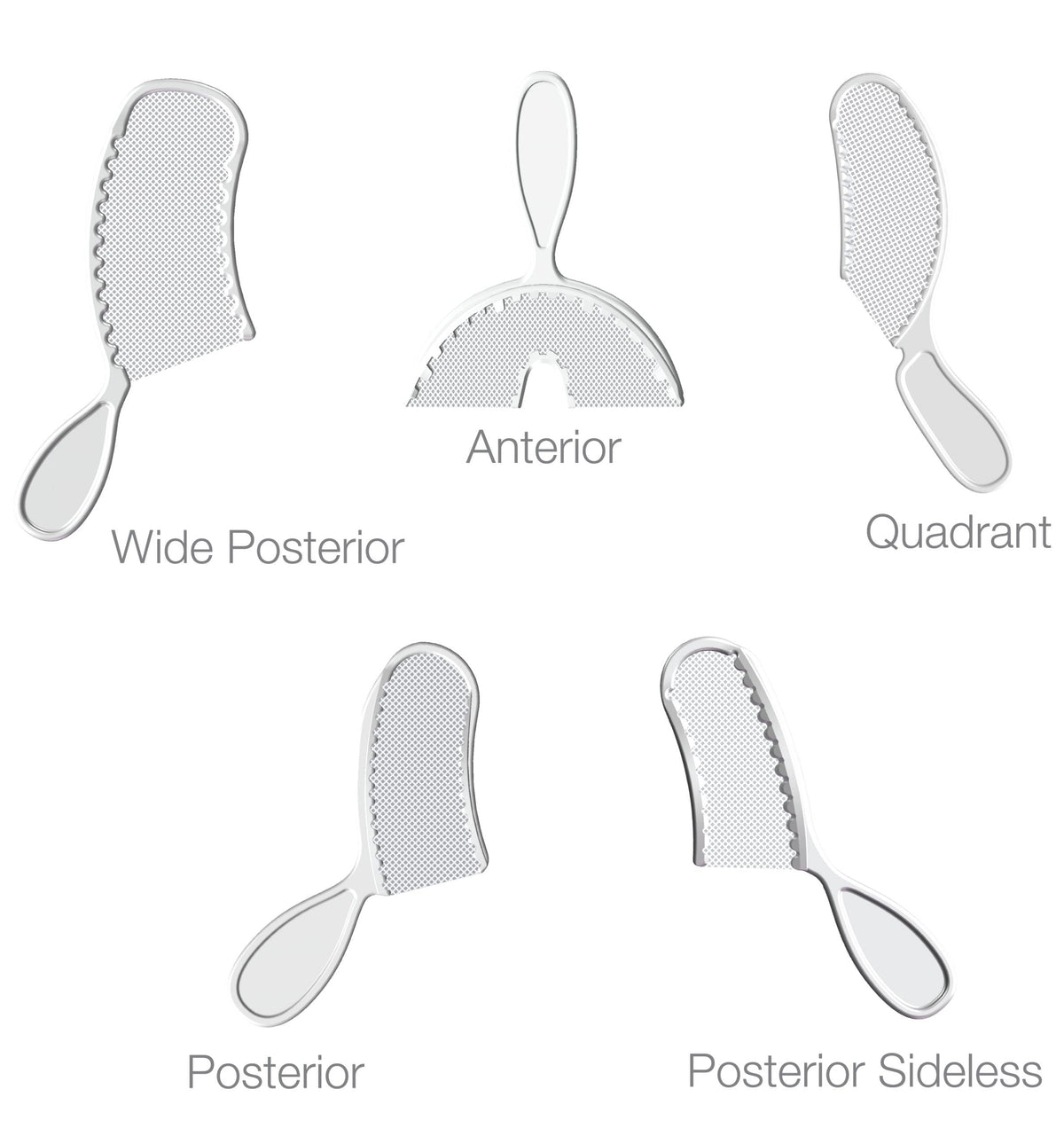 Premium bite registration tray styles, larger copy of the same artwork