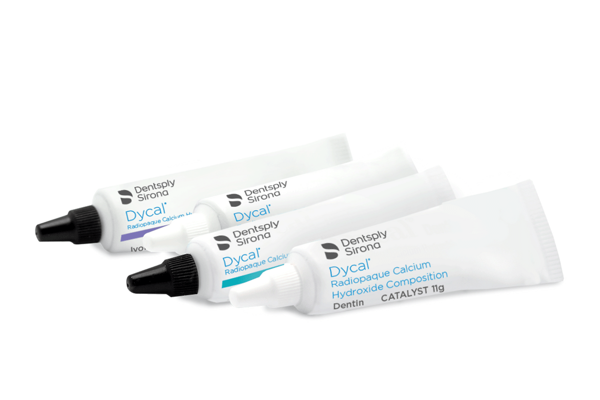 Dycal radiopaque calcium hydroxide base and catalyst tubes