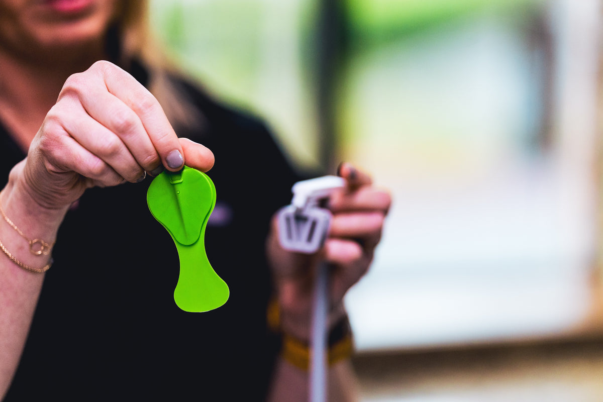 Holding a ReLeaf leaf before patient use