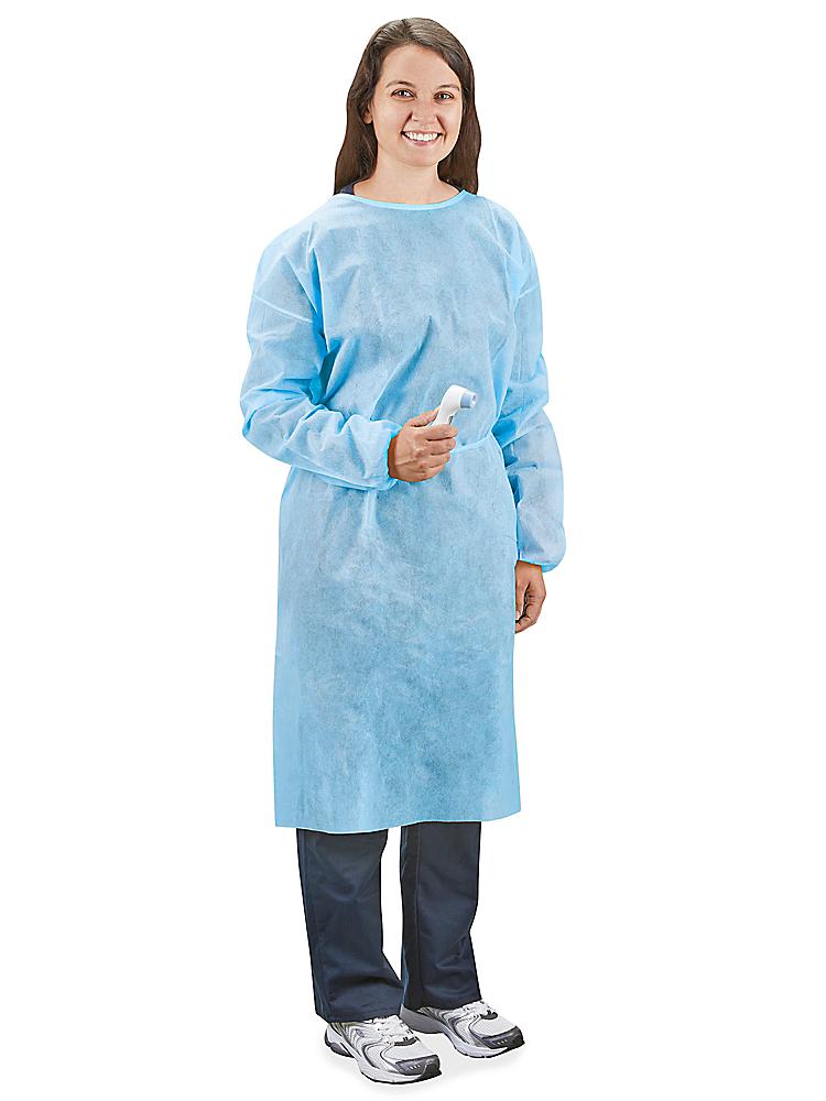Uline blue isolation gown