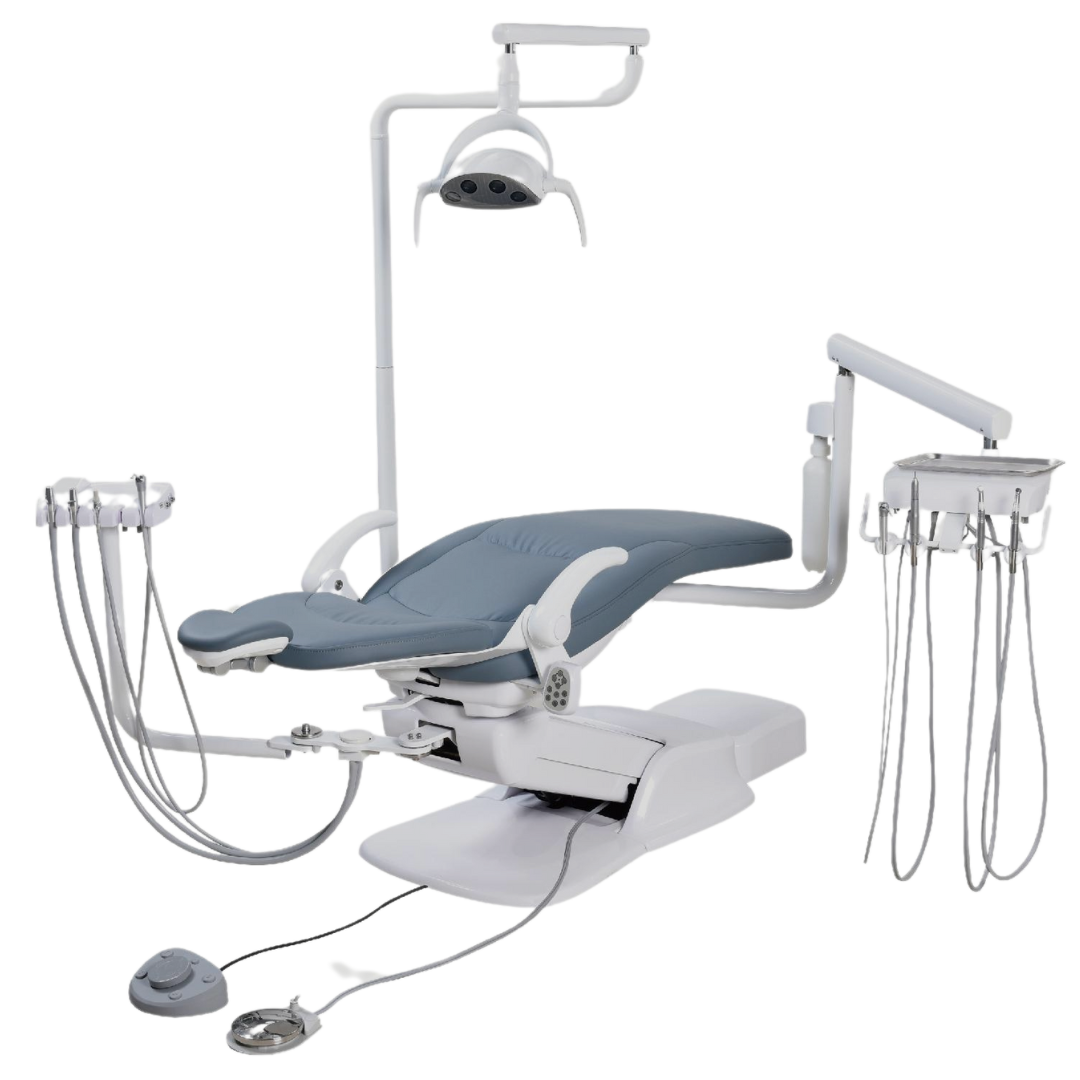 Hatch Ajax AJ15 dental chair with doctor and assistant delivery units