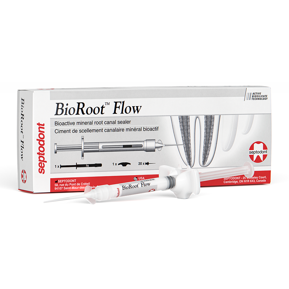 Septodont BioRoot Flow carton with 2 g syringe and tip