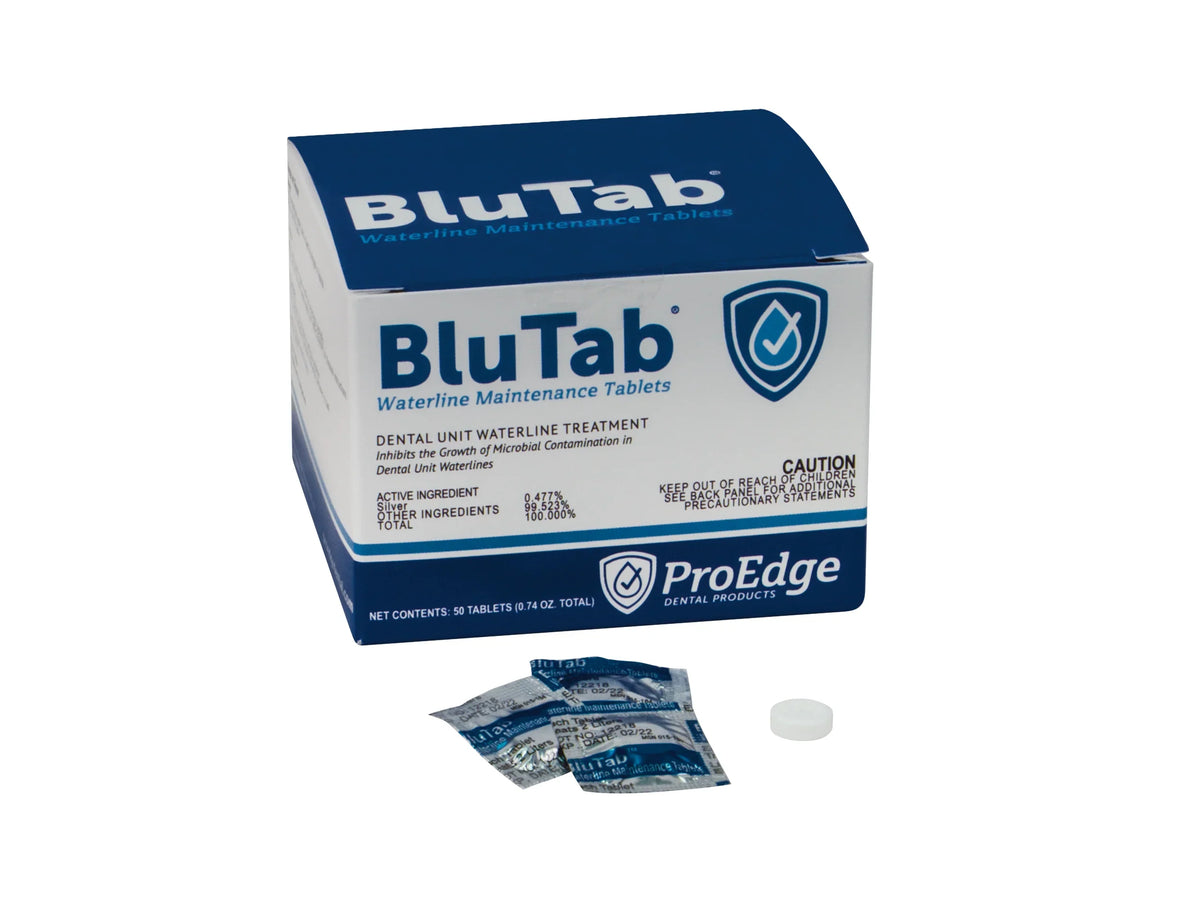 ProEdge BluTab waterline maintenance tablets box of 50 with tablet packets