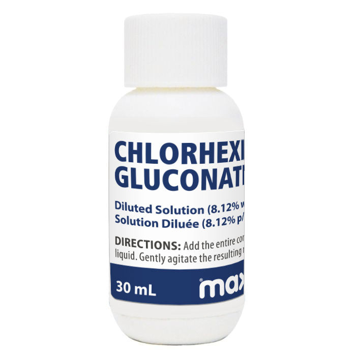 Chlorhexidine gluconate solution 8.12% w/v, 30 mL bottle